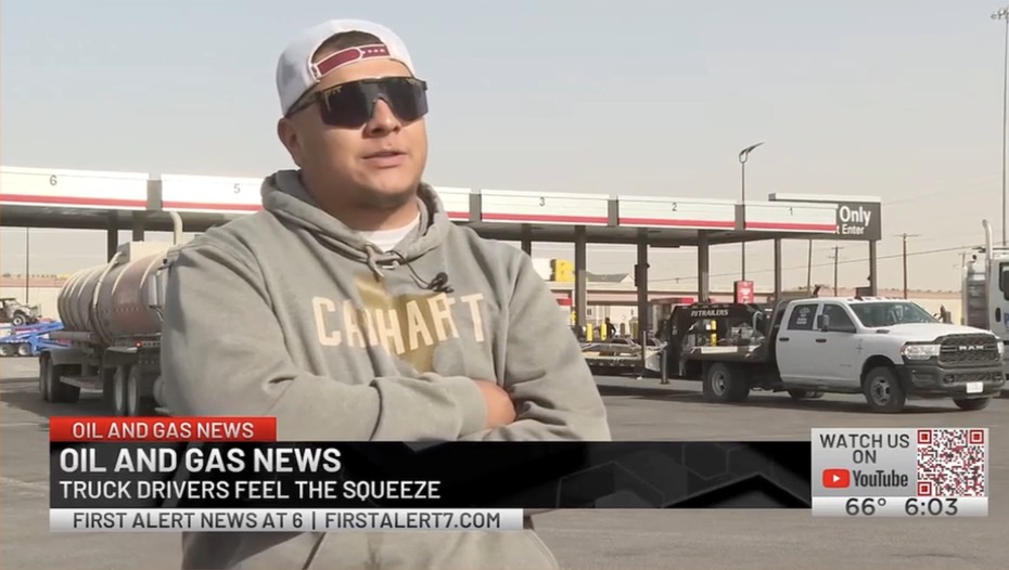 Trucker on rising gas prices: "If I'm on E, it's about $207 every day right now. Yeah, it's pretty crazy. I went from $140 a day to $207 a day."