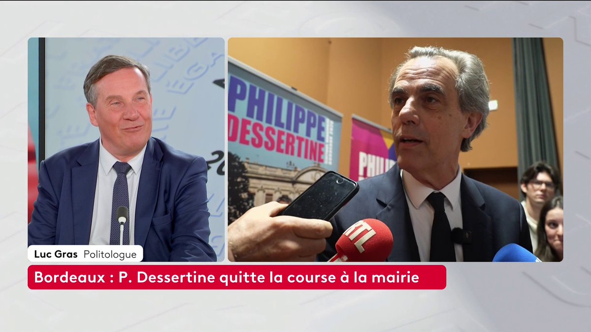 🔴 🗣️ Bordeaux : "C'est peut-être la seule grande ville pour laquelle ce soir, assez raisonnablement, pour deux tiers, on peut dire qu'elle va repasser à droite", indique le politologue Gras luc. P.Dessertine retire sa candidature. Loïc de La Mornais #SurLeTerrain #Canal16
