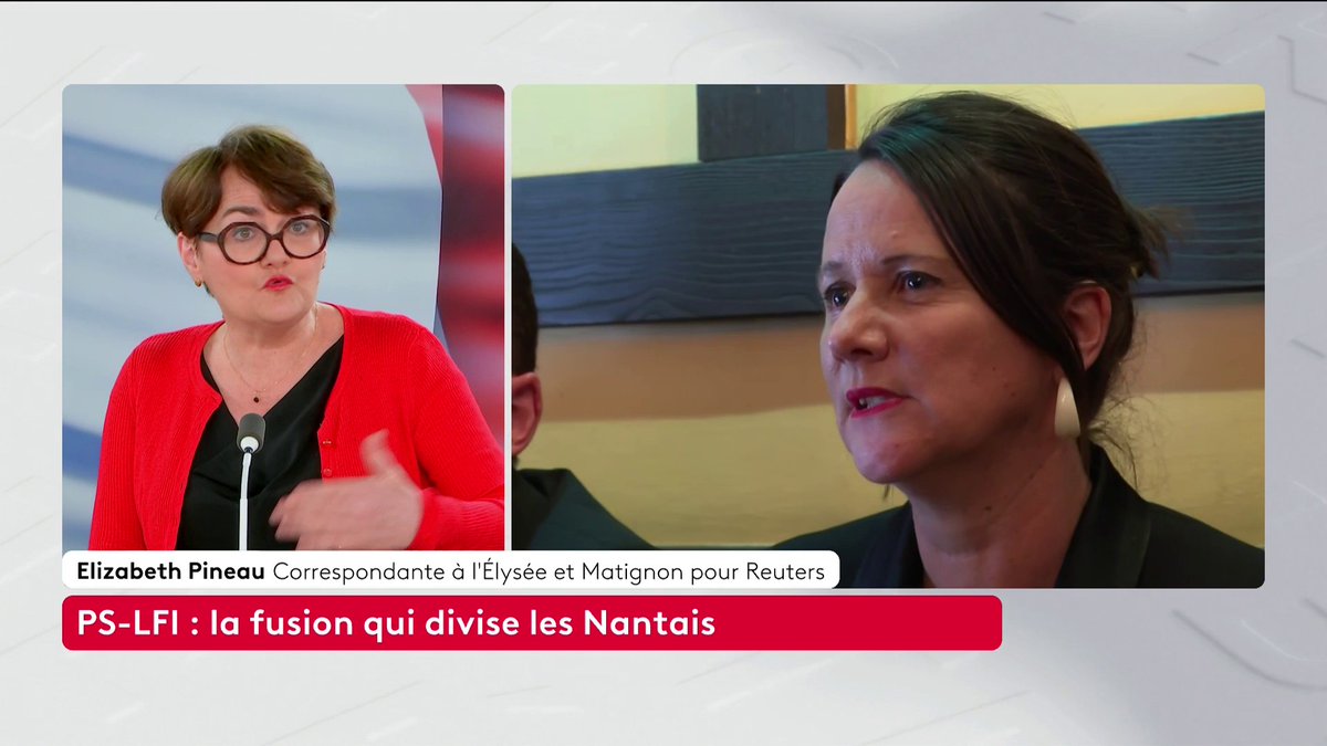 🔴 🗣️ Nantes : "C'est un désaveu complet de ce qu'a dit le numéro un du PS alors qu'elle est numéro deux" : Elizabeth Pineau, correspondante à l'Élysée pour Reuters réagit à la fusion des listes de Johanna Rolland et de LFI. Loïc de La Mornais #SurLeTerrain #Canal16