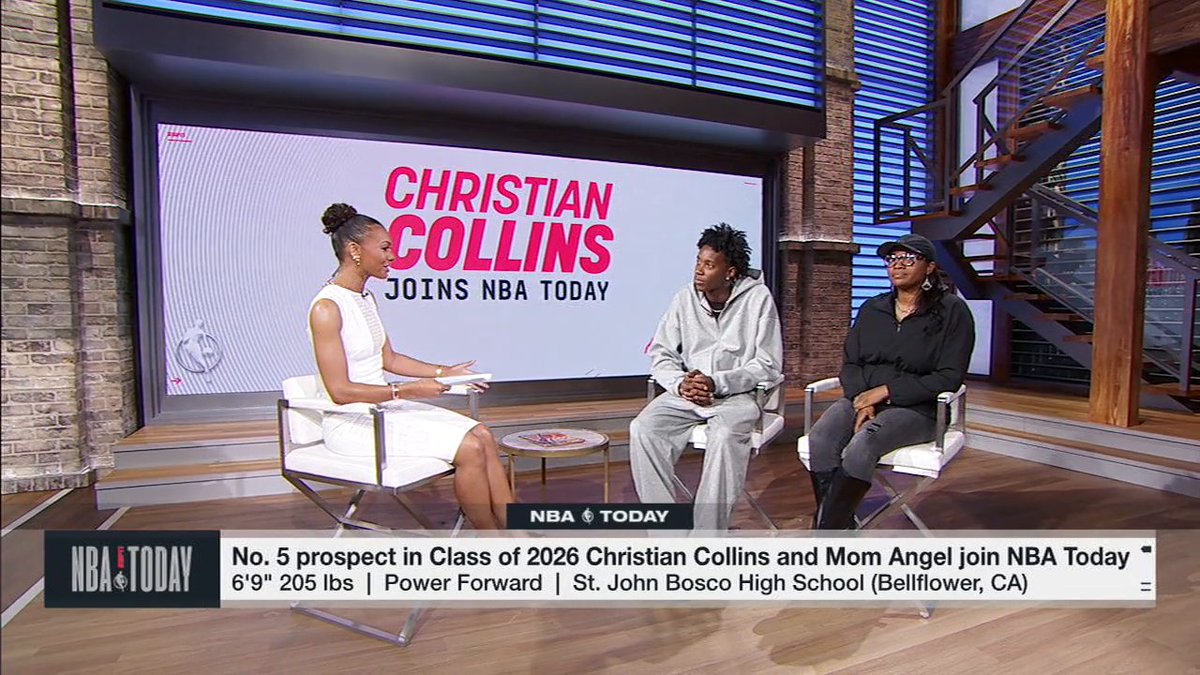 "I always knew I had the ability to be great." ❤️ No. 5 prospect in the Class of 2026, Christian Collins, joins NBA Today and Malika Andrews to share his journey to competing at the highest level while battling cystic fibrosis.