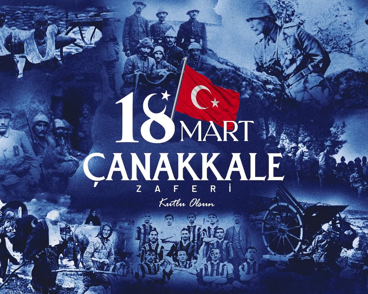 Başta Ulu Önderimiz Mustafa Kemal Atatürk olmak üzere Çanakkale'de destan yazan tüm şehitlerimizi ve gazilerimizi saygı, rahmet ve minnetle anıyoruz. 18 Mart Çanakkale Zaferimizin 111. Yılı kutlu olsun! 🇹🇷