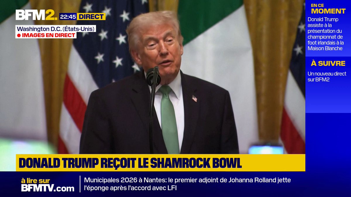 Guerre au Moyen-Orient: "J’ai passé toute ma journée avec les Irlandais… j’aurais dû la passer avec les Iraniens ! [...] Nous les assommons", lance Donald Trump #BFM2