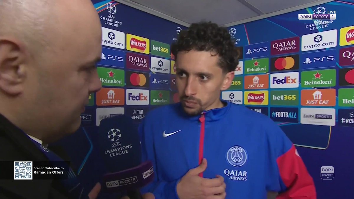 😅 "You want me to try in English?" PSG captain Marquinhos reflects on PSG's 8-2 aggregate victory over Chelsea! #beINUCL #PSG #UCL