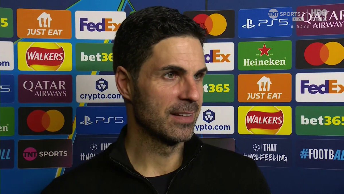 Mikel Arteta on 2 amazing strikes tonight: "We need to do that (shoot) more often, because we have a lot of players that can do that." [TNT]