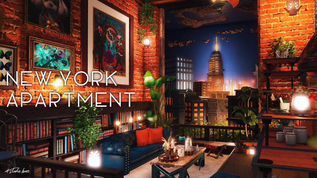 🏷 #studio_hare 【New York Apartment】 マンハッタンの夜景を眺めながら過ごす、都会の片隅の一室___ Gaia | Ultima | emp 30-47 M #FF14Housing #FF14ハウジング