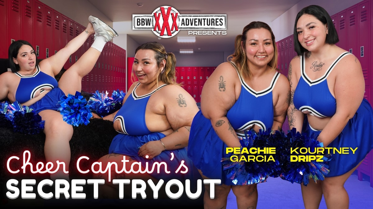 BBW rookie peachie garcia 🍑 will do anything to make the squad, but captain Kourtney Dripz 💦 has a wild initiation in mind. What starts as cheer practice quickly turns into a daring test of stamina, flexibility, and nerve. Will Peachie prove she’s ready for the team? 🔥🏈