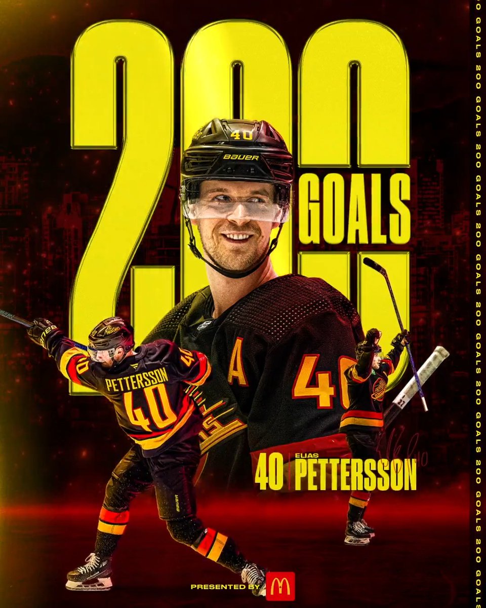 Milestone night for EP40. 🚨 Congrats on 200 career goals, Petey! #Canucks | McDonald's 🇨🇦
