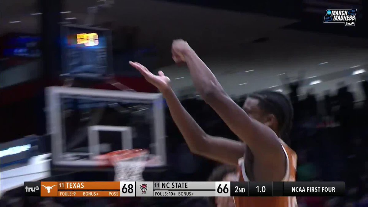 TEXAS BEATS NC STATE WITH 1 SECOND LEFT. MARCH MADNESS HAS ARRIVED.