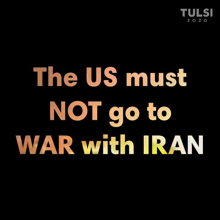 Tulsi Gabbard, in 2019, posted this video urging Trump not to go to war with Iran