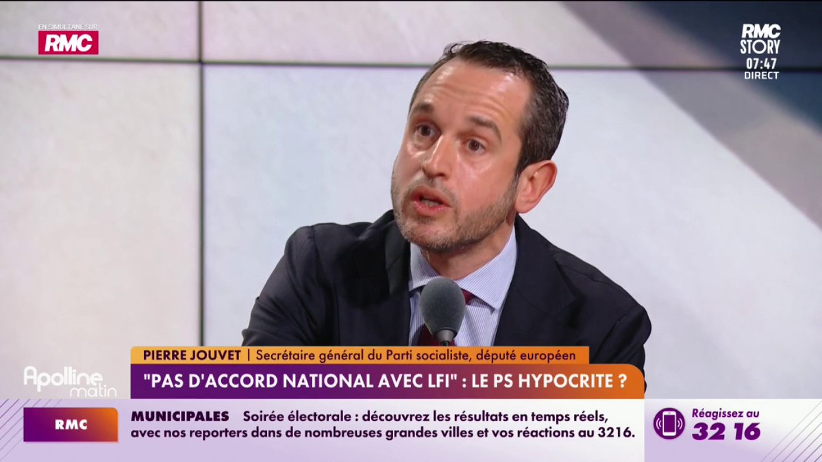 🎙️ "Mélenchon dominait en 2022, aujourd'hui c'est terminé", souligne Pierre Jouvet, secrétaire général du Parti Socialiste et député européen. "Mélenchon, c'est le meilleur moyen de perdre face à l'extrême droite" #ApollineMatin