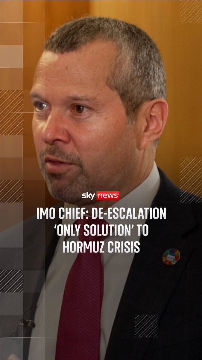 International Maritime Organisation secretary-general Arsenio Dominguez has told Sky News that military escorts won’t solve the Strait of Hormuz crisis - and that de-escalation is the only solution. The comments were made in an interview with Sky's Paul Kelso as the IMO holds an extraordinary session of its council to discuss “the impacts on shipping and seafarers” of the situation in the Middle East. 🔗