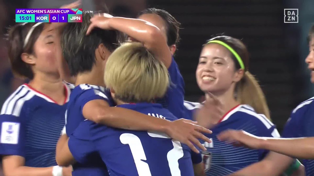 🇯🇵先制 激しいプレスが功を奏す 🇯🇵植木理子 4試合連続6ゴール目 🏆AFC女子アジアカップ 準決勝 🆚日本×韓国 📺DAZN ライブ配信中 #AFC女子アジアカップ #だったらDAZN