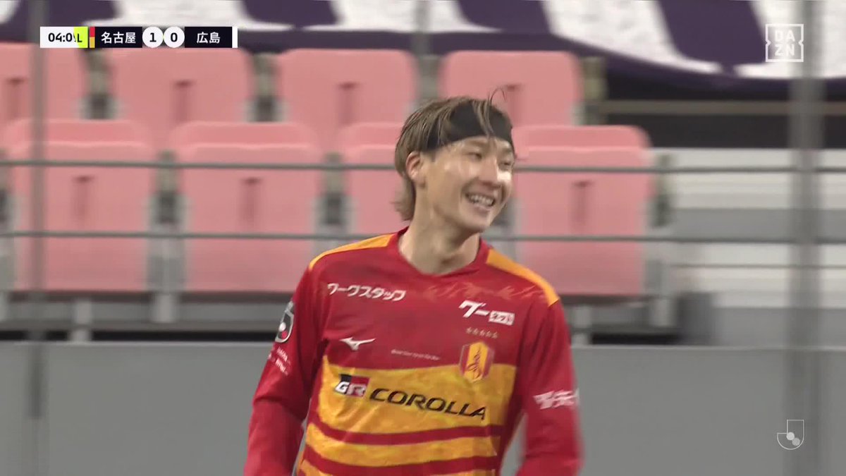名古屋のプリンスは絶好調⤴️ 山岸祐也が力みのないハーフボレー! 今年の山岸はひと味違う🔥 🏆 明治安田J1百年構想リーグ 🆚名古屋×広島 📱DAZN ライブ配信中 #Jリーグ #だったらDAZN