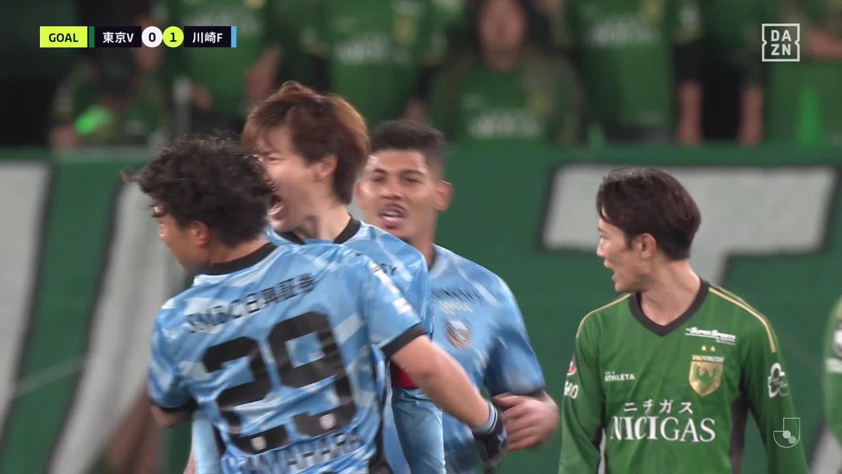 キャプテンの一撃⚡️ やはり頼りになる男 脇坂泰斗のゴールで幕開け 🏆明治安田J1百年構想リーグ 🆚東京V×川崎F 📺DAZN ライブ配信中 #Jリーグ #だったらDAZN