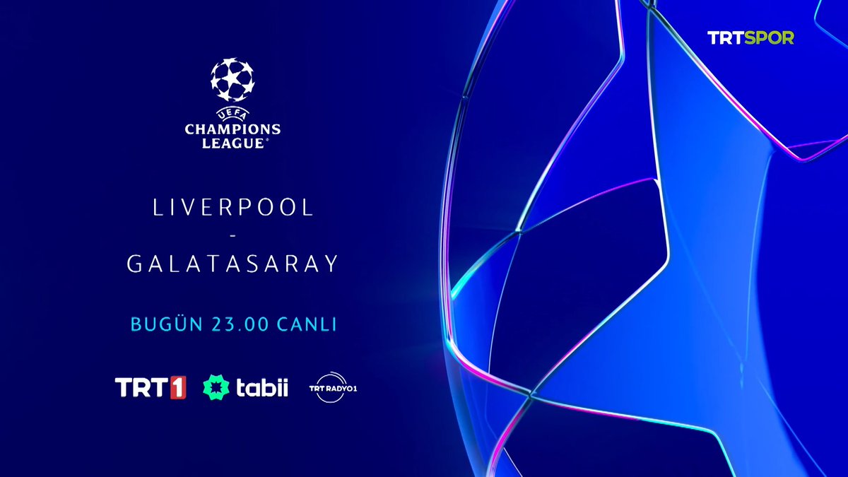 🦁 Temsilcimiz Galatasaray, Şampiyonlar Ligi'nde çeyrek final için sahaya çıkıyor, heyecan TRT ekranlarında yaşanıyor! 🤩 🏴󠁧󠁢󠁥󠁮󠁧󠁿 Liverpool x Galatasaray 🇹🇷 🕚 23.00 📺💻📱📻 TRT 1 🤝 tabii 🤝 TRT Radyo 1