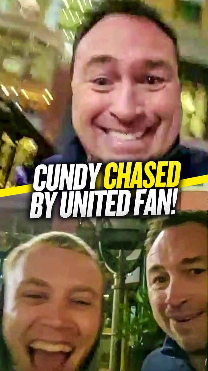 🤣 "Leave me alone!" Cundy got interrupted buy a #MUFC fan while speaking to O'Hara on The Sports Bar and had to run away! 🏃😂