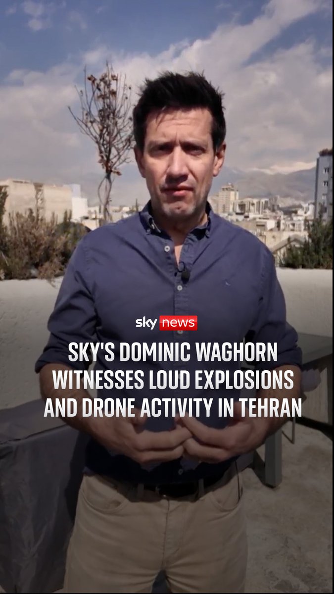Sky's Dominic Waghorn witnesses loud explosions and drone activity from his hotel in the capital, Tehran. In his eyewitness report, Sky's International Affairs Editor remarks, 'the impact on civilians is getting more severe' as the war enters its 19th day.