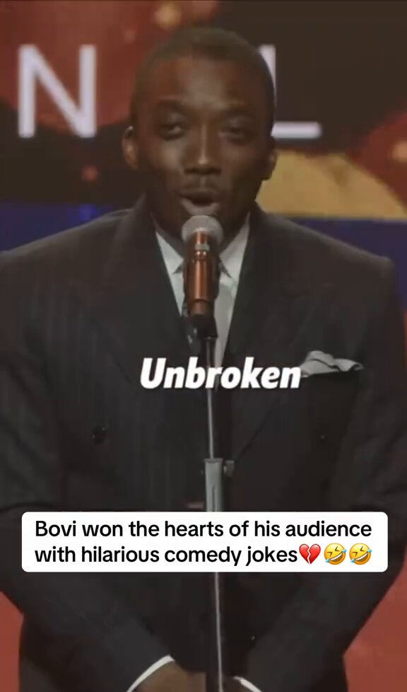Bovi is too funny. Watch how he won the hearts of Aigboje Aig-Imoukhuede, the late Herbert Wigwe and his audience with hilarious comedy jokes.