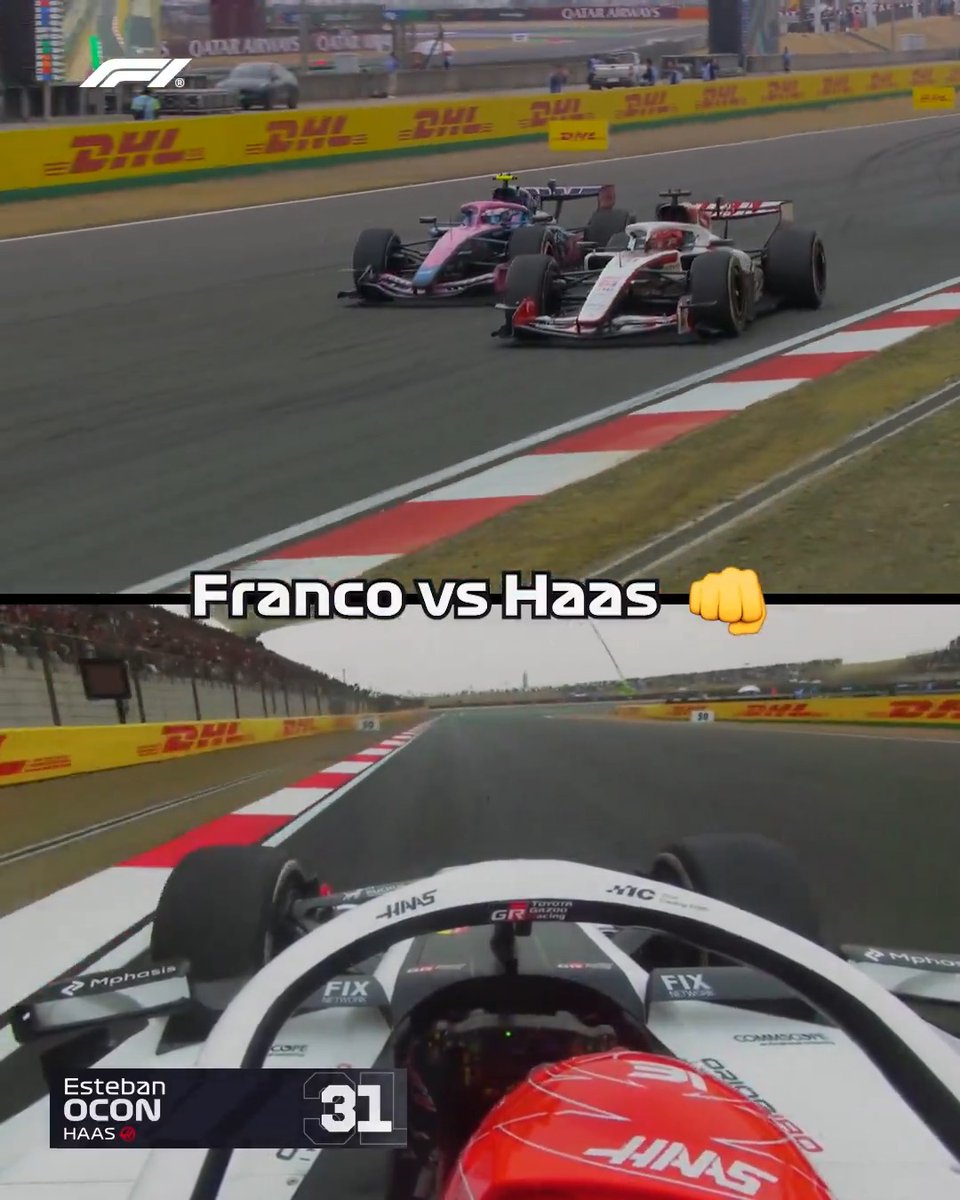 Alpine 🆚 Haas 🆚 Alpine 🆚 Haas Franco Colapinto goes on the defensive in Shanghai on Sunday! 😮💨⚔️ #F1 #ChineseGP