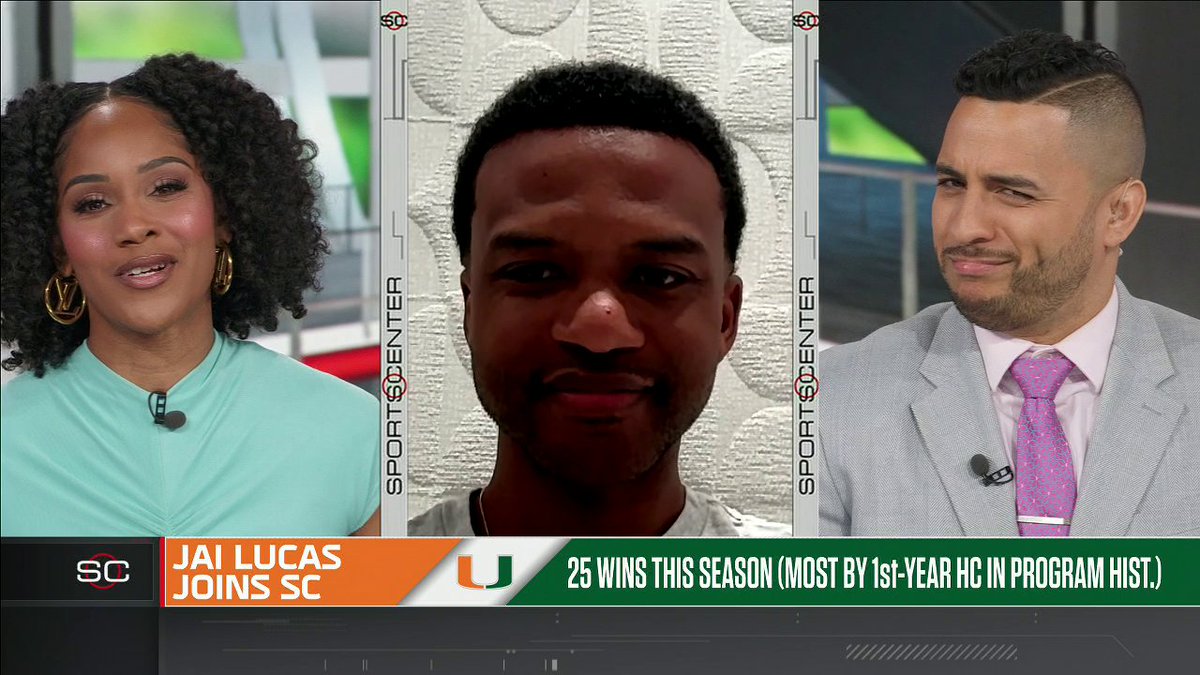 Miami head coach Jai Lucas joined SportsCenter to talk about the Hurricanes' upcoming game against Mizzou in the first round of the men's NCAA tournament 🏀