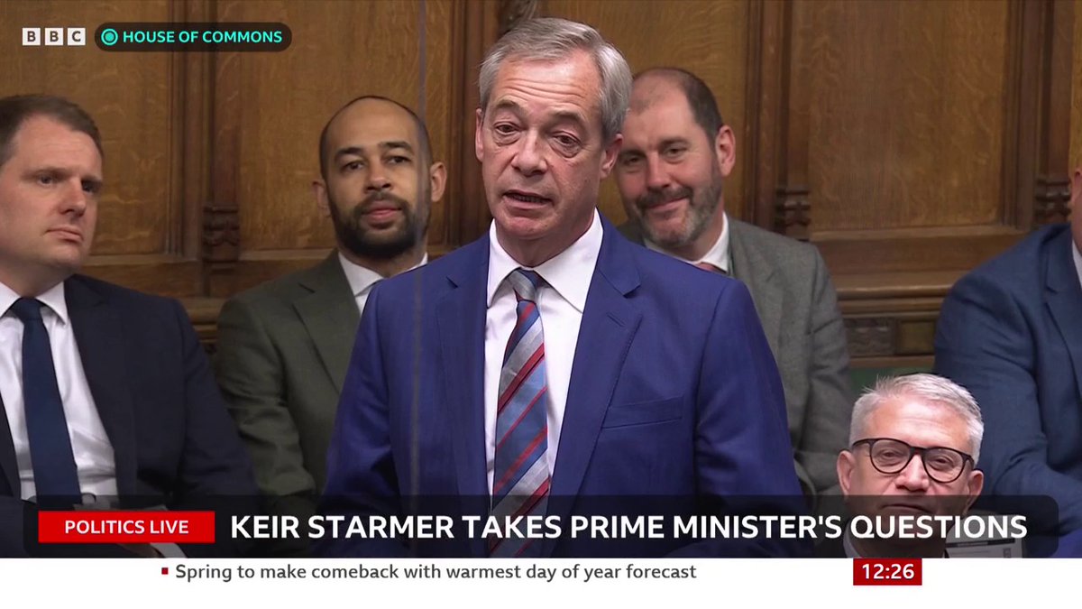Reform leader Nigel Farage asks whether the government will drill in the North Sea for gas and oil, given the UK's critical reserve status Gas and oil will be used for "many, many years to come”, Keir Starmer says #PMQs