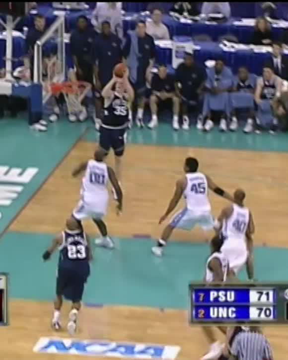 Penn State prevails‼️ 🦁 #OTD 2️⃣5️⃣ years ago, Penn State Men’s Basketball upset North Carolina to advance to the Sweet 16 for the first time since 1955.
