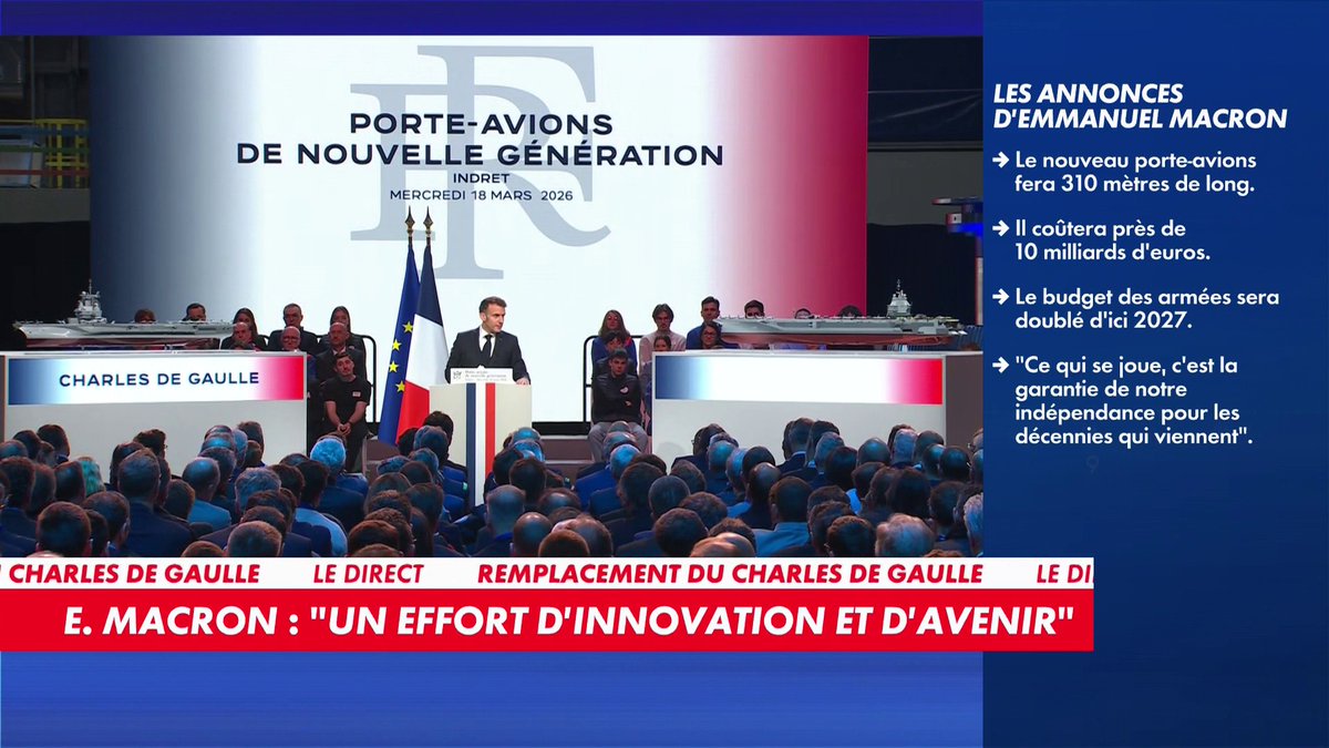 Emmanuel Macron : «Le nouveau porte-avions portera le nom de "France Libre"» Toute l'info est à retrouver sur