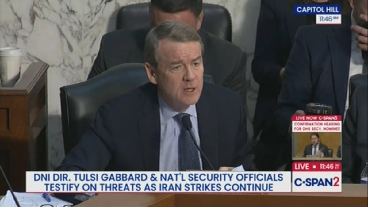 Sen. Bennet: The complete lack of clarity on Iran should matter to everybody. Trump got elected on the criticism of wars in the Middle East. Now he's turned us into the world's policeman, its jury, judge, and executioner. Just because we have the most advanced military in the world doesn't mean that we should be in a perpetual wartime.