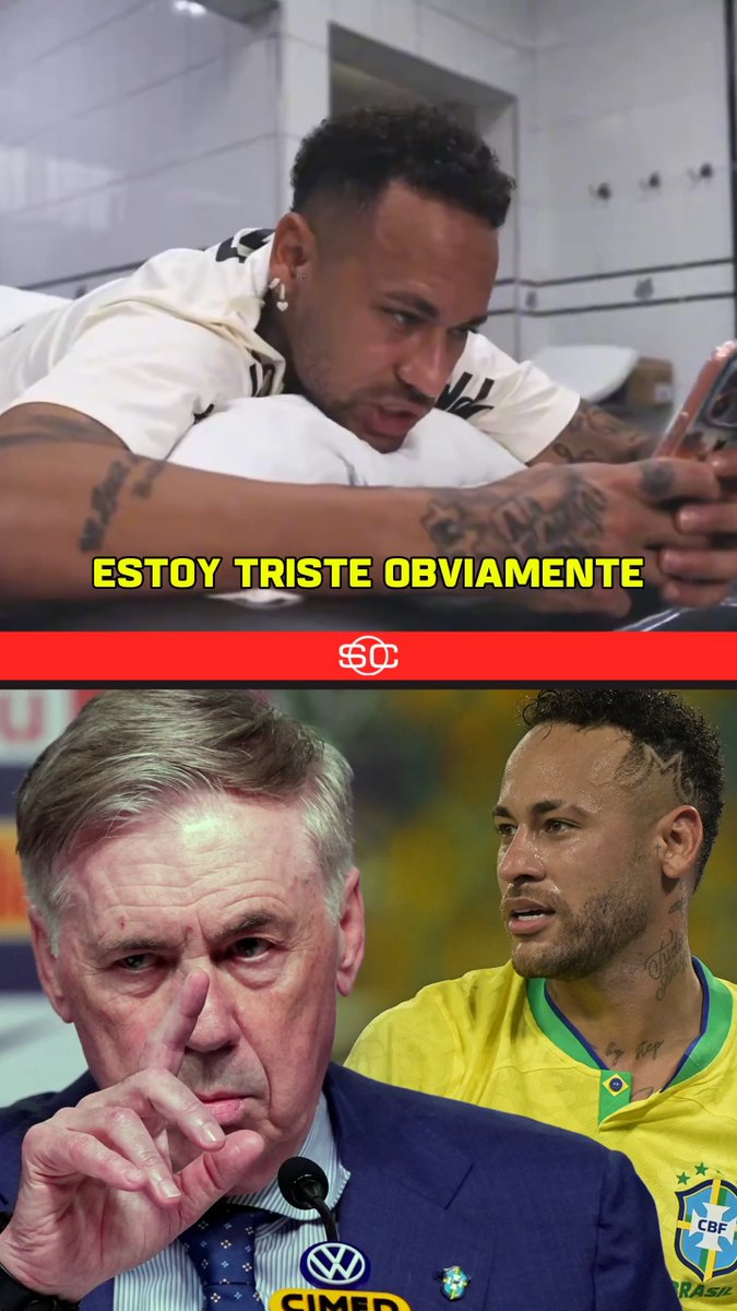 "NO FUIMOS CONVOCADOS, ESTOY TRISTE...", así fue la reacción de Neymar al ver que no fue citado por Ancelotti a la Selección de Brasil. 📹 Neymar/Youtube