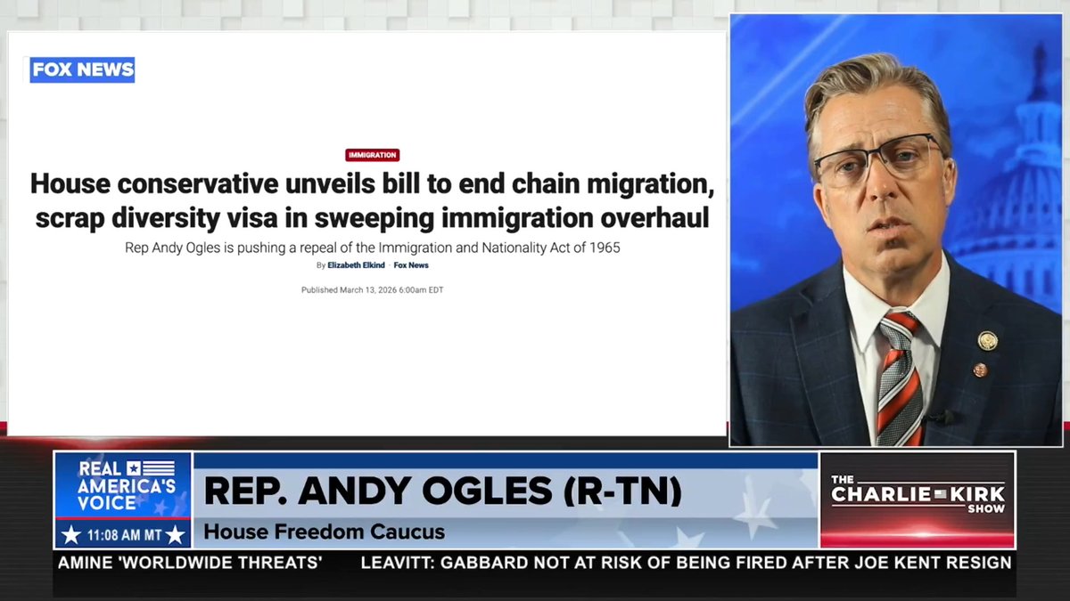 NEW PROPOSED BILL: "THE ASSIMILATION ACT" Rep. Congressman Andy Ogles explains his new proposed legislation, going "back to common sense immigration...if you come here we get to VET YOU. It ENDS CHAIN MIGRATION...H1B Visa scam." Andrew Kolvet