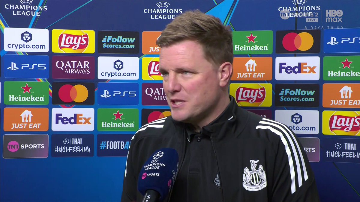 "We know we'll need to be at our absolute very best to qualify" Eddie Howe previews Newcastle's Champions League clash with Barcelona 🗣 Matt Smith | TNT Sports & discovery+ UK