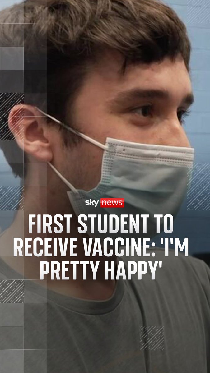 The first student to be given a meningitis B jab has said he is "pretty happy" to have had it. Oliver Contreras, 22, from Brighton, was the first through the door at Sports Hall 2 on the University of Kent Canterbury campus. Live updates: