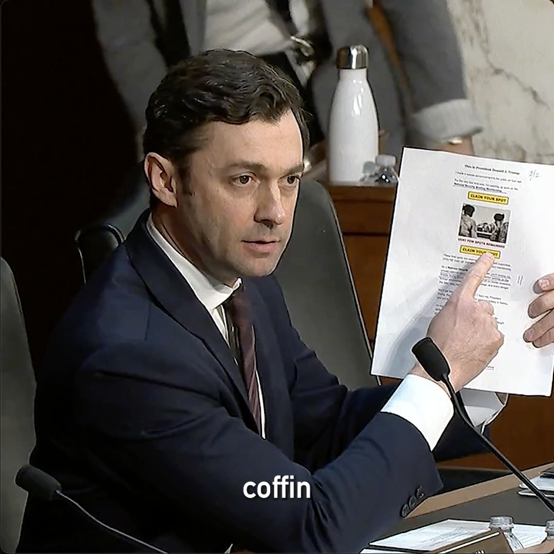 Sen. Ossoff: "The American people need to know that the President of the United States is fundraising for his political campaign and his PAC using images of American servicemembers killed in action, and it's a disgrace."
