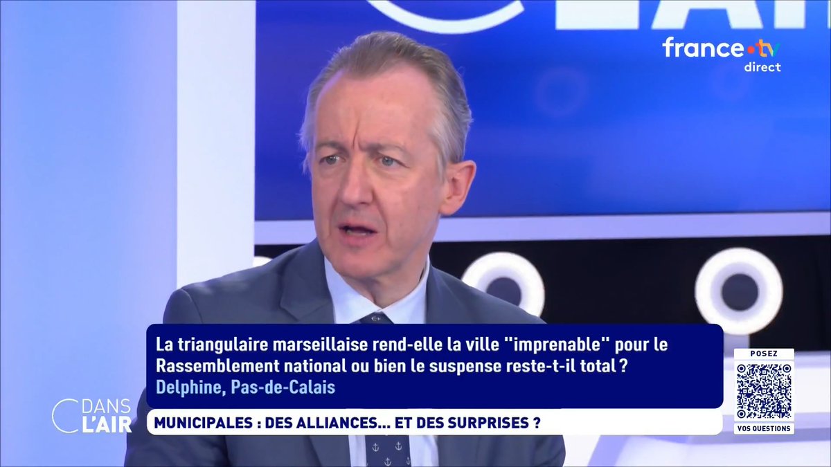 À Marseille, "#Delogu s'est retiré et pas #Vassal, notamment parce qu'elle perd la métropole si elle se retire et elle disparaît du paysage. Ça vaut aussi pour Lyon, ou Jean-Michel #Aulas pourrait perdre la ville mais gagner la métropole avec son mouvement." Christophe Barbier #cdanslair