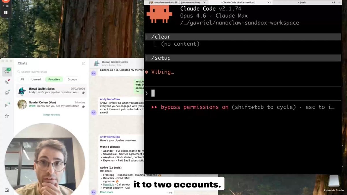 Curious how NanoClaw + Docker Sandboxes actually work? This demo walks through setting up NanoClaw in a Docker Sandbox - connecting messaging accounts, configuring agent tools and access, and running agents inside an isolated MicroVM instead of on your machine. Watch the full demo and learn more →
