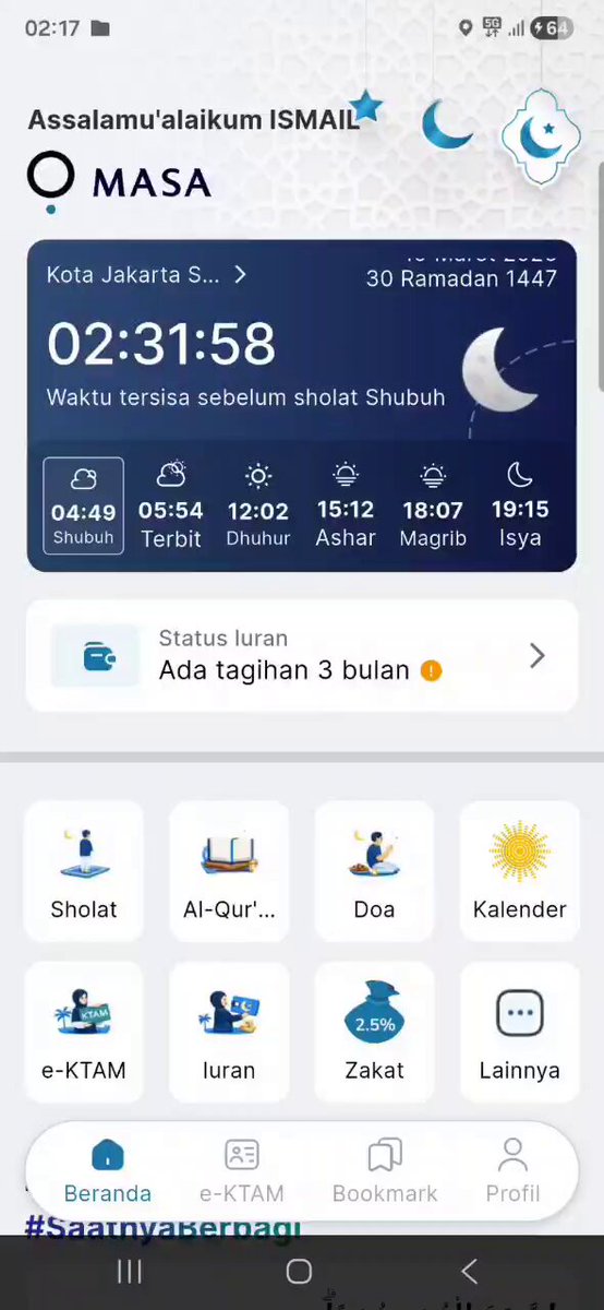 Di aplikasi MASA, warga Muhammadiyah bisa bayar iuran sekalian 1 tahun ke depan. Dari pada bayar bulanan 15 ribu. Ini sambil macet2an di MBZ saya bayar tunggalan 3 bulan, plus iuran 1 tahun ke depan. Mudah sekali 👌