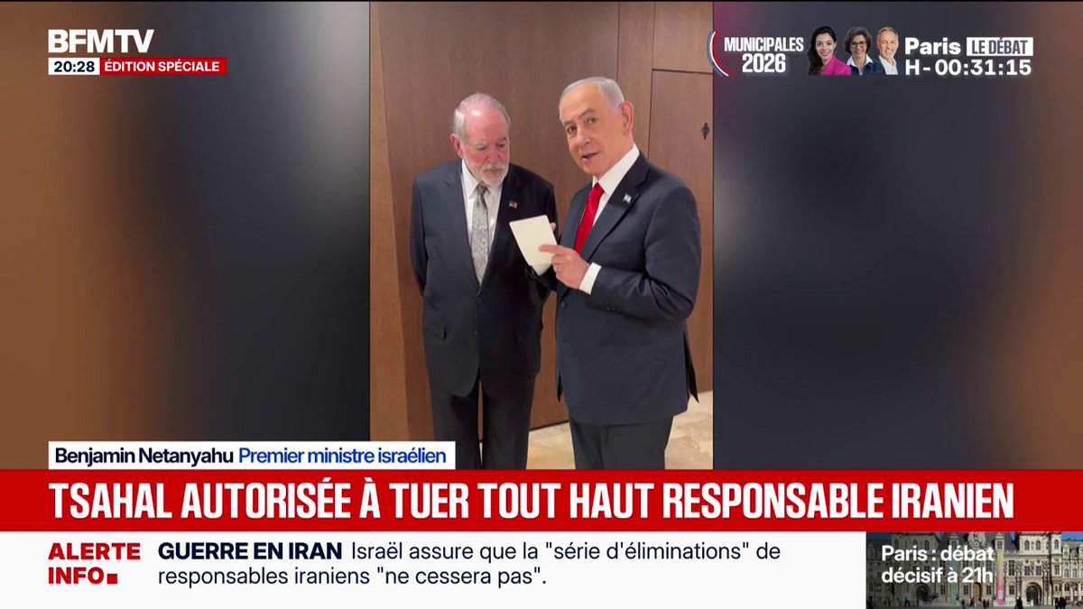 Guerre au Moyen-Orient: "Aujourd'hui j'ai rayé deux noms de cette liste. Et vous voyez combien il en reste à faire?" L'échange entre Benjamin Netanhaou et l'ambassadeur américain en Israël