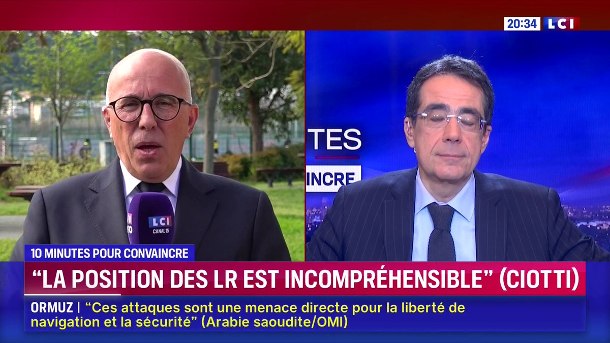 🗣️ "Si j’étais électeur à Paris, je voterais sans hésiter une seconde pour Rachida Dati", déclare @ECiotti, qui explique pour qui il voterait aux municipales à Paris ▶️ Darius Rochebin