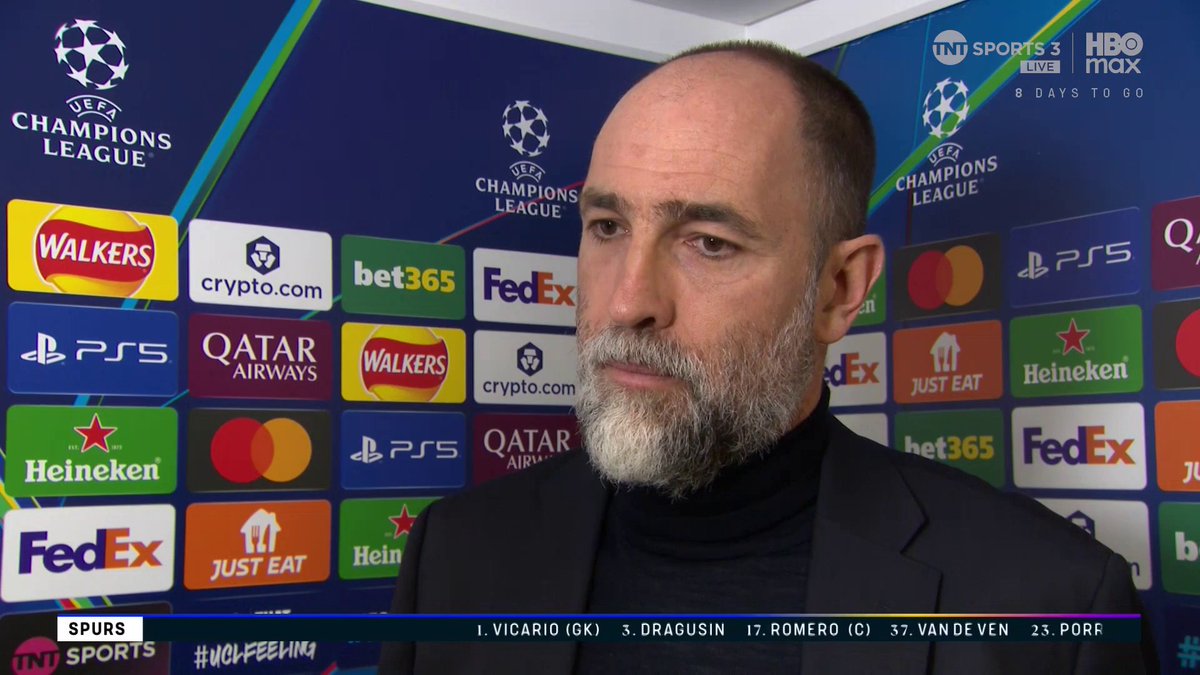 "It's about scoring the first goal!" Igor Tudor looks ahead to Tottenham Hotspur’s second leg against Atlético Madrid. Danny Jamieson 🎙️ TNT Sports &amp; discovery+ UK