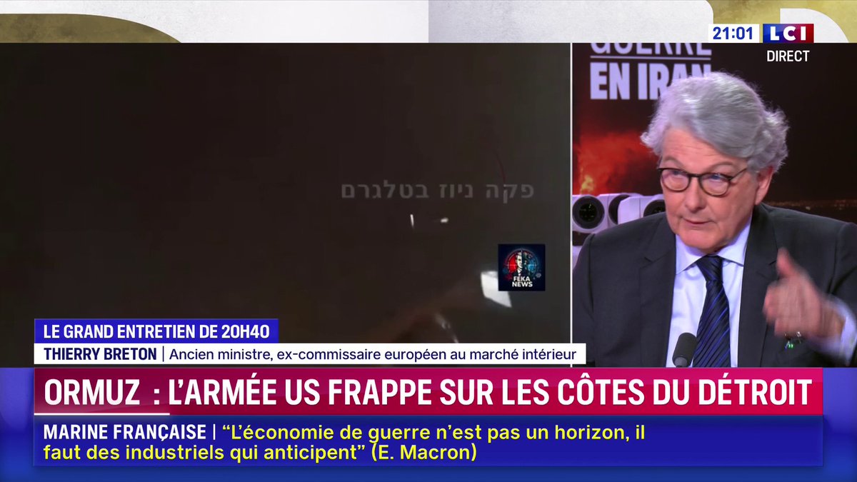 🗣️ "Je ne pense pas que les Américains aient survendu le risque nucléaire pour justifier leur guerre. Le risque nucléaire était réel, personne ne peut dire le contraire", affirme Thierry Breton