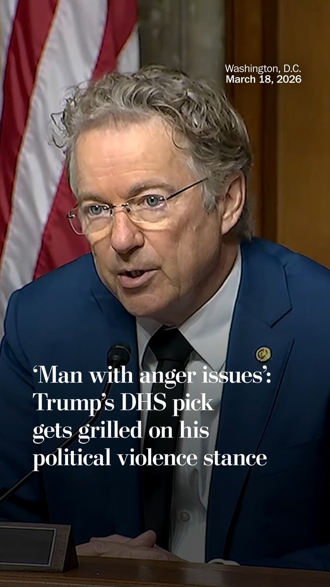 Sen. Rand Paul, the top Republican on the committee considering Sen. Markwayne Mullin’s nomination to run DHS, criticized his “machismo” and said he should “explain to the American public why they should trust a man with anger issues” to lead the agency.