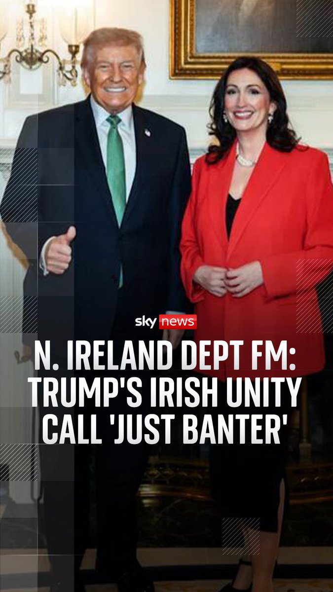 Emma Little-Pengelly says President Trump's call for Irish unity was 'just a bit of banter' and that it is 'naff' to suggest he supports reunification. Northern Ireland Deputy First Minister speaks to U.S. correspondent David Blevins