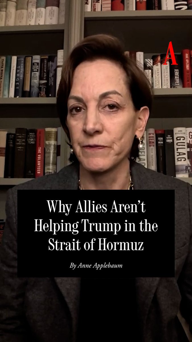 NATO members know that Donald Trump would not value their contribution if they became involved in the Strait of Hormuz, Anne Applebaum argues: “What you’re hearing from America’s European allies is not cowardice. It’s a calculation.” Read the full article here: