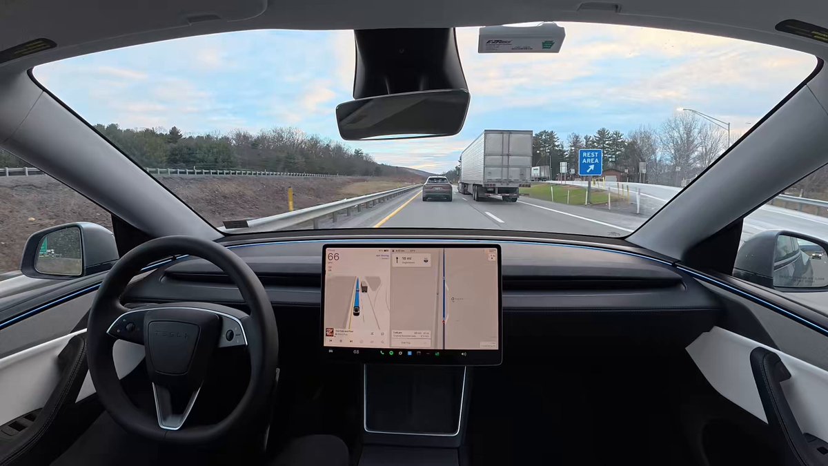 Semi signals left, FSD immediately bleeds 6mph as it anticipates a move by the semi and doesn’t want to path block. Semi shifts back right, FSD hammers it to pass. There’s a computer chip in my car thinking at sub-second speed. Photon in, action out.