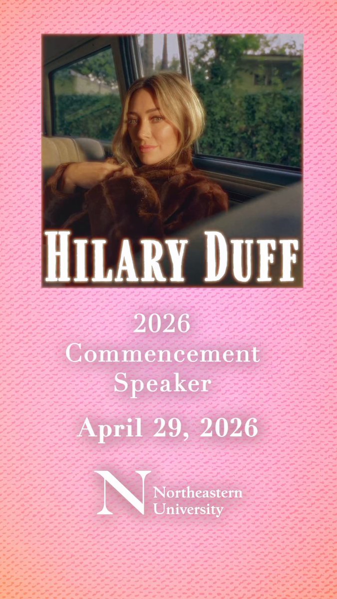 This really is what dreams are made of ✨ Hilary Duff is your 2026 undergraduate commencement speaker. April 29 · Fenway Park · Boston