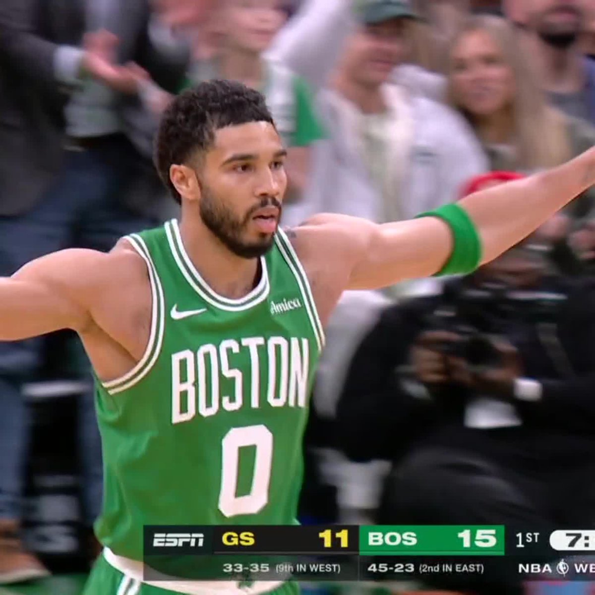 Jayson Tatum feeling it from deep early in Boston 🎯 Warriors-Celtics | ESPN, ESPN App 🍿