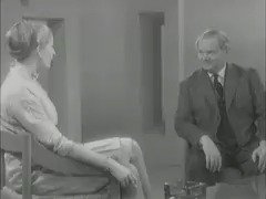 Evelyn Waugh chatting with Elizabeth Jane Howard about being old [he was 60 at the time].