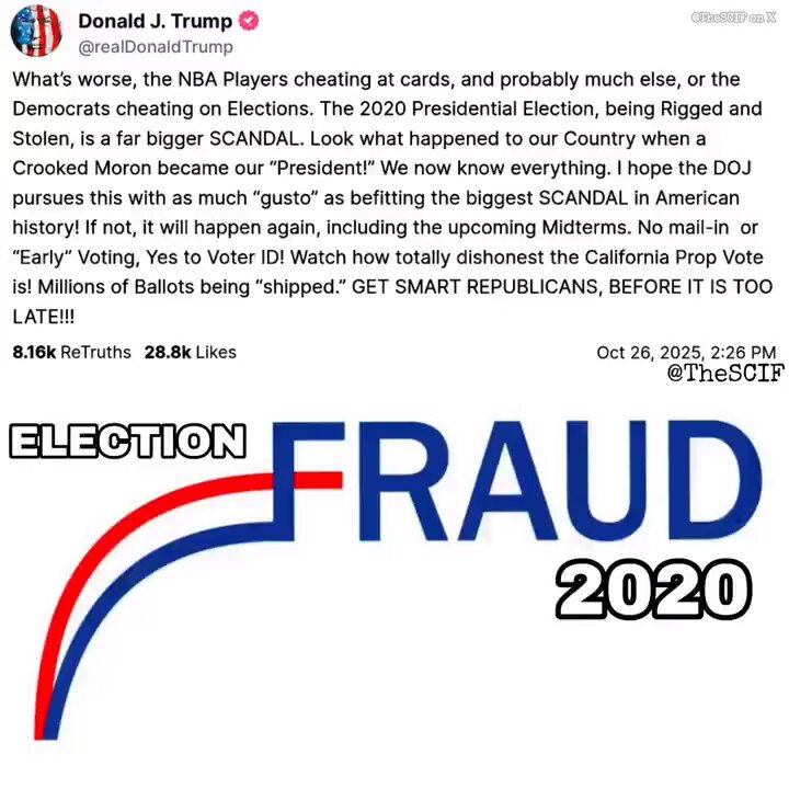 重磅💥💥 川普总统转发这个视频：指控中共国和伊朗参与了被窃取的2020年选举。投票机器中存在后门，信息被发送到美国境外的服务器并被篡改。2020年选举被盗了！ 2020大选被偷的铁证： 中共伪造数万张美国驾照 → 用于邮寄选票作弊 伊朗黑客入侵阿拉斯加选民数据库 Dominion密码泄露、假选票从中国工厂运来…… FBI 2025解密文件证实这些早就知道却掩盖！ 视频证据触目惊心，谁还在说“最安全选举”？！ #2020Election #选举舞弊 #ChinaInterference