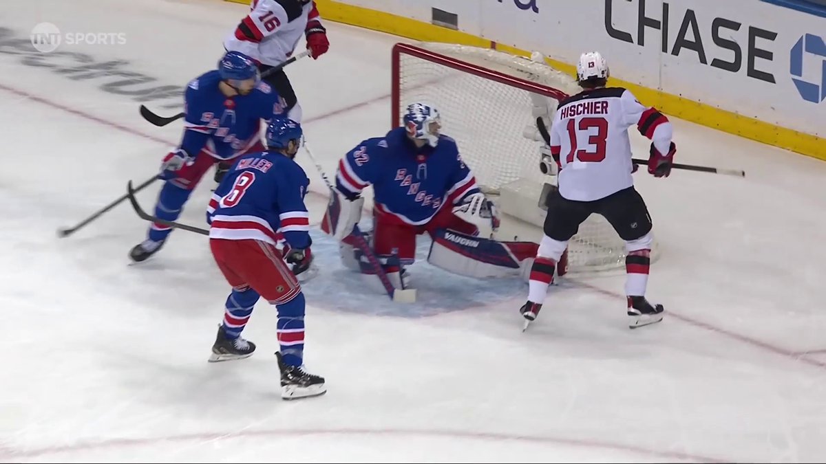 How about the hand-eye coordination here from Nico Hischier?! ⚾ 📺: NHLonTNT &amp; hbo max fka ➡️