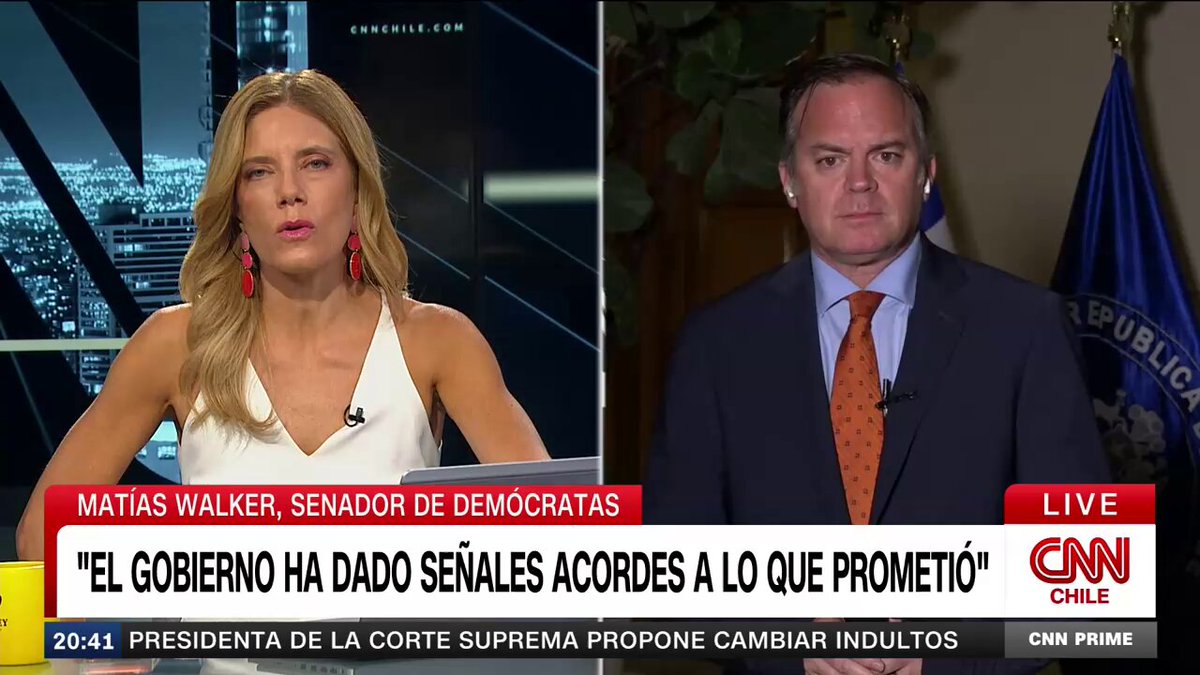#CNNPrime | Matías Walker, senador de Demócratas, por petición de diputados de la UDI de retirar apoyo a candidatura de Bachelet: "Me parece una muy mala señal. Me parece una mala decisión de los diputados de la UDI" Mónica Rincón González 💻